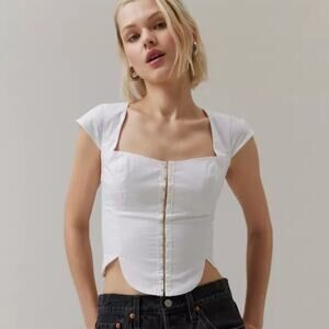 Urban Outfitters Silence + Noise White Cropped Corset Top
